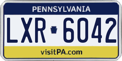PA license plate LXR6042