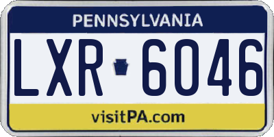 PA license plate LXR6046
