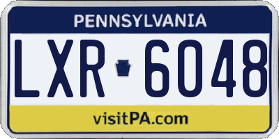 PA license plate LXR6048