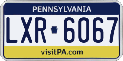 PA license plate LXR6067