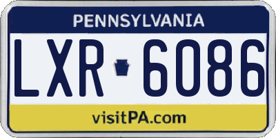 PA license plate LXR6086