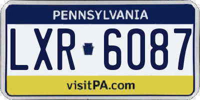 PA license plate LXR6087