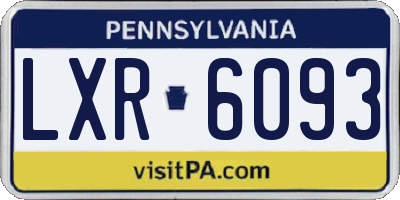 PA license plate LXR6093