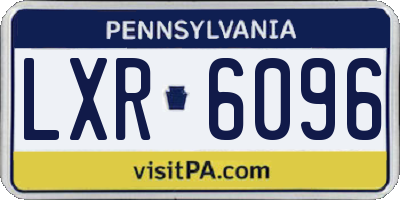 PA license plate LXR6096