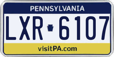 PA license plate LXR6107
