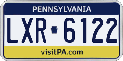 PA license plate LXR6122