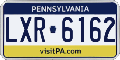 PA license plate LXR6162
