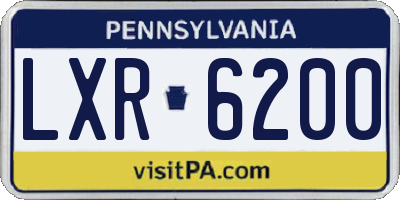 PA license plate LXR6200
