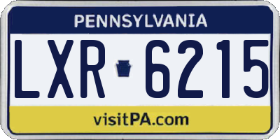 PA license plate LXR6215