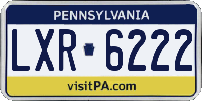 PA license plate LXR6222
