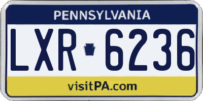 PA license plate LXR6236