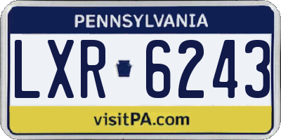 PA license plate LXR6243