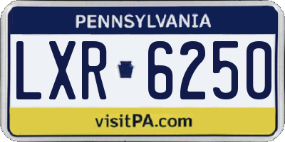 PA license plate LXR6250