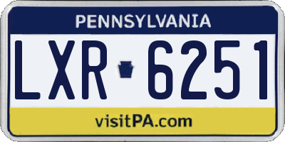 PA license plate LXR6251