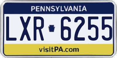 PA license plate LXR6255