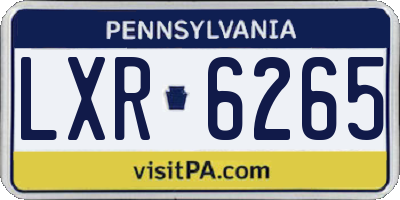 PA license plate LXR6265