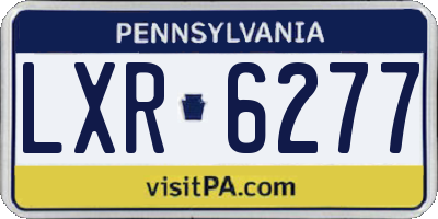 PA license plate LXR6277