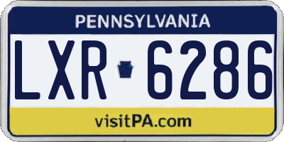 PA license plate LXR6286