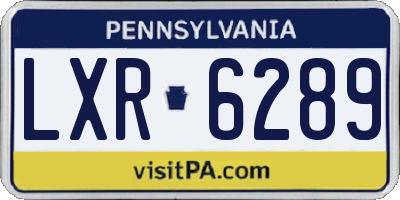 PA license plate LXR6289