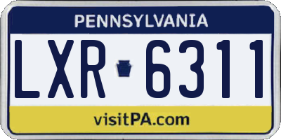 PA license plate LXR6311