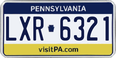 PA license plate LXR6321