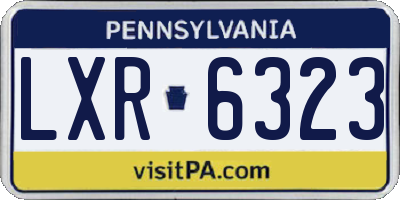 PA license plate LXR6323