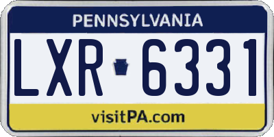 PA license plate LXR6331