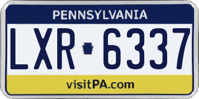 PA license plate LXR6337