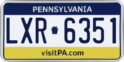 PA license plate LXR6351