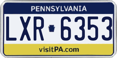 PA license plate LXR6353