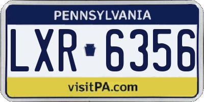 PA license plate LXR6356