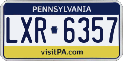 PA license plate LXR6357