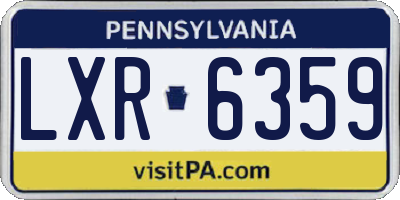 PA license plate LXR6359