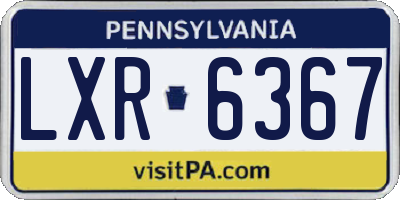 PA license plate LXR6367