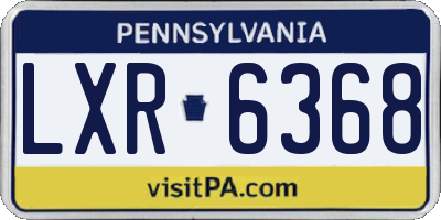 PA license plate LXR6368
