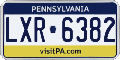PA license plate LXR6382