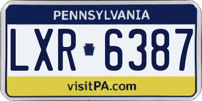 PA license plate LXR6387
