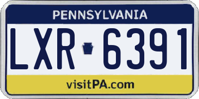 PA license plate LXR6391