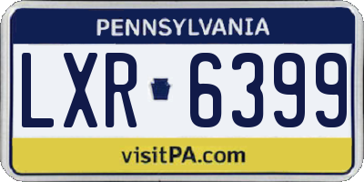 PA license plate LXR6399