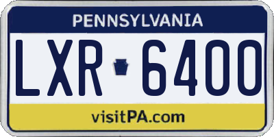 PA license plate LXR6400