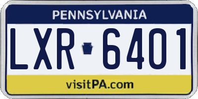PA license plate LXR6401