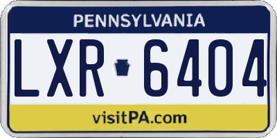 PA license plate LXR6404