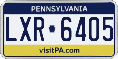PA license plate LXR6405