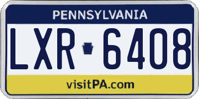 PA license plate LXR6408
