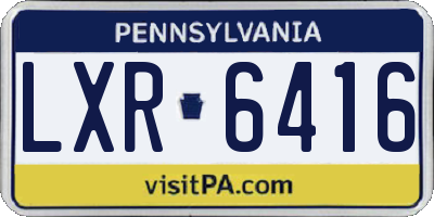 PA license plate LXR6416