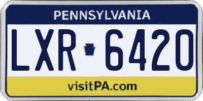 PA license plate LXR6420