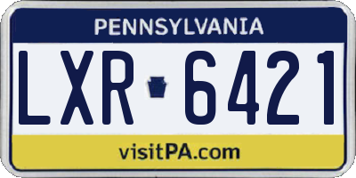PA license plate LXR6421