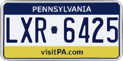 PA license plate LXR6425