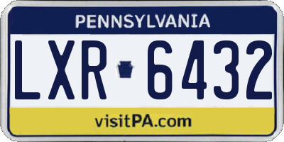 PA license plate LXR6432