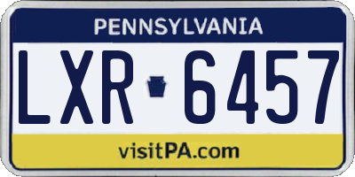 PA license plate LXR6457